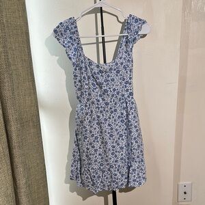 Hollister Dress Womens S Blue Floral Mini Cottagecore Romantic Summer Soft Girl